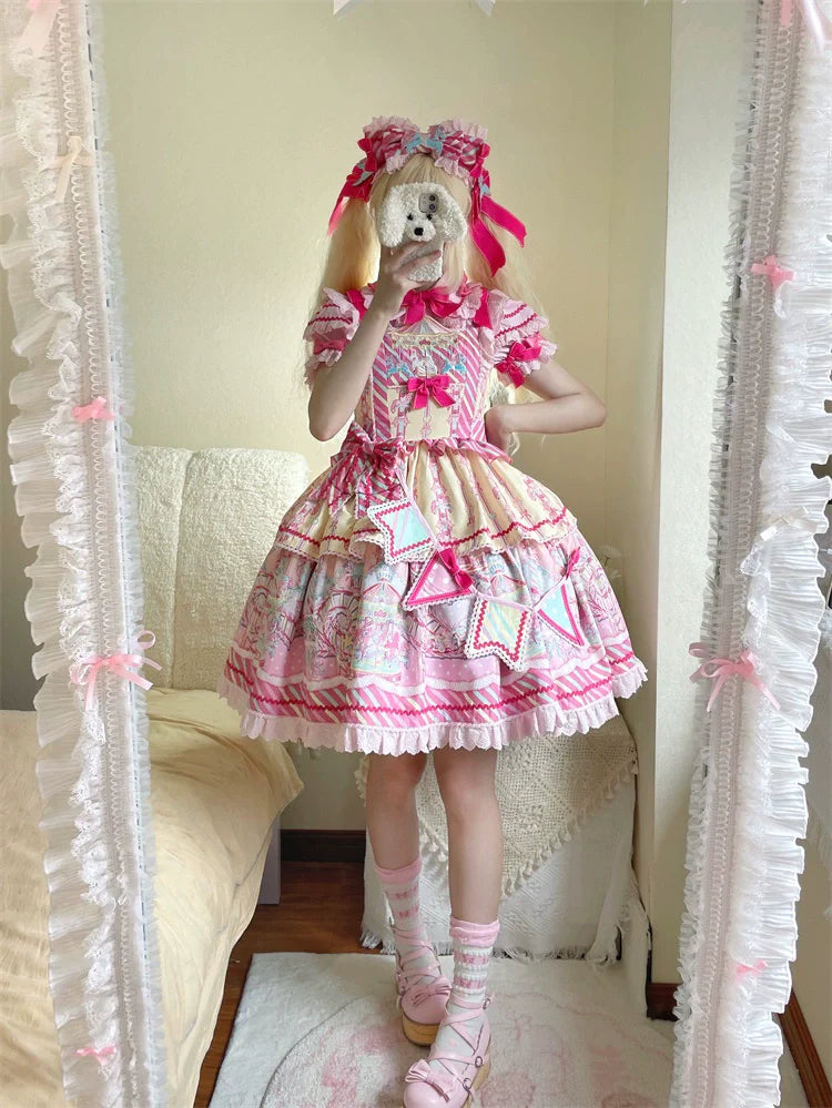 Candy Park Salopette Sweet Lolita Jumper Dress Set