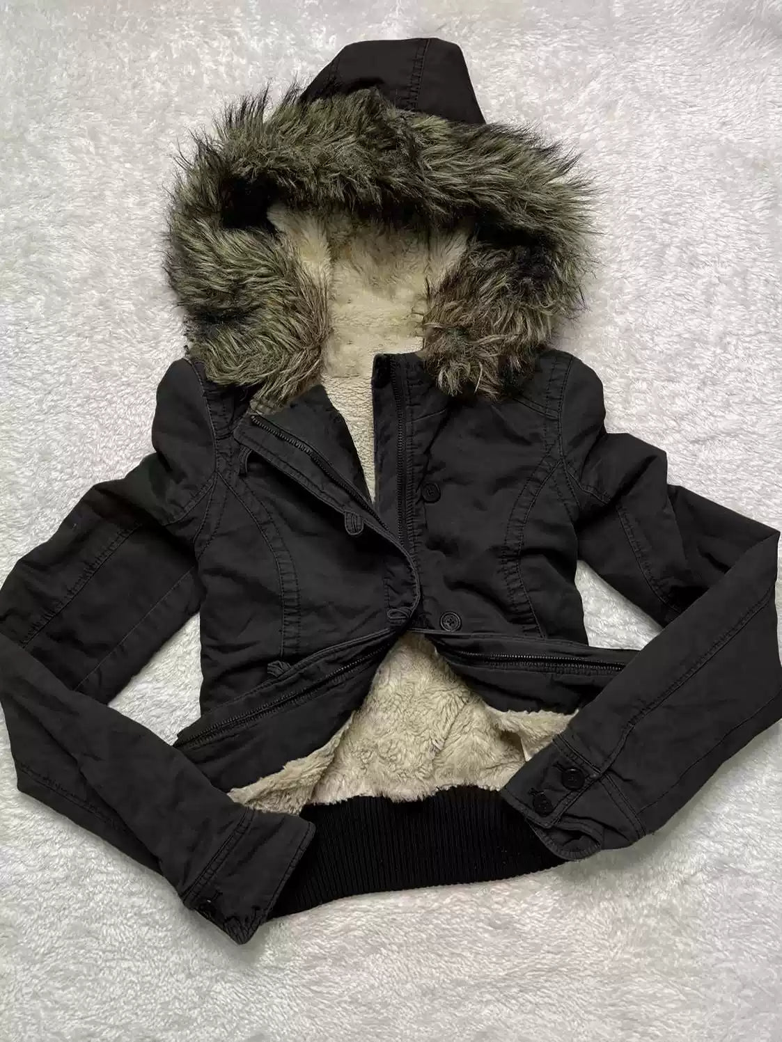 plush hooded jacket