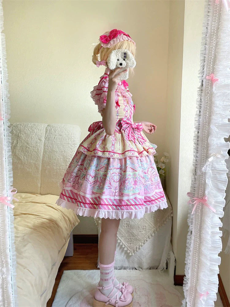 Candy Park Salopette Sweet Lolita Jumper Dress Set