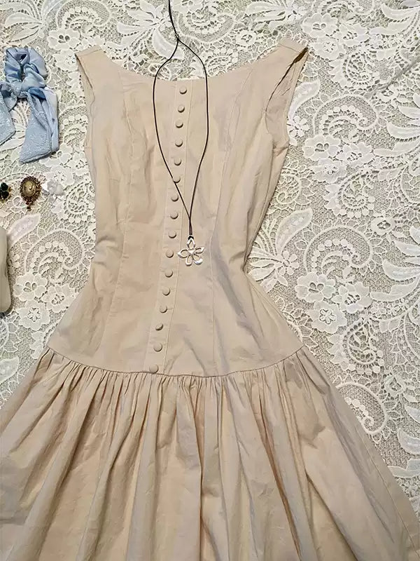 Waist slimming sleeveless vest dress