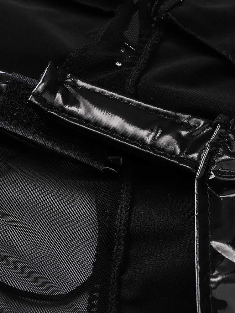 Mesh Leather Tights Dress