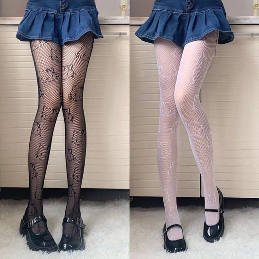 Cartoon fishnet socks