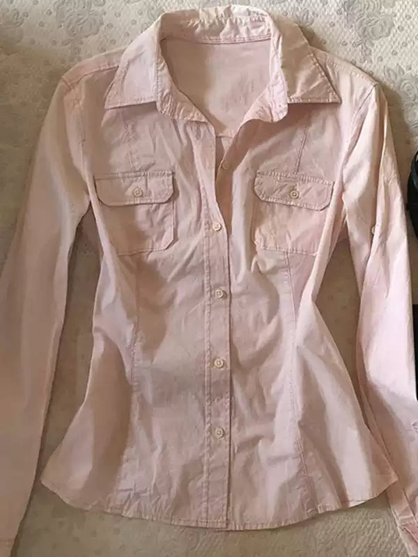 Pink long-sleeved shirt