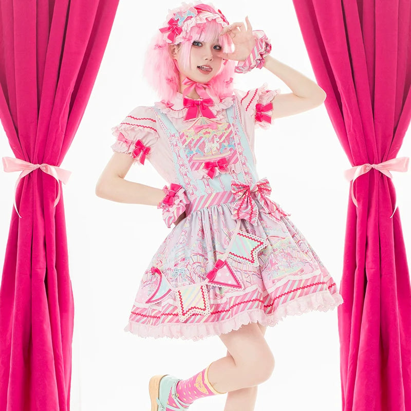Candy Park Salopette Sweet Lolita Jumper Dress Set