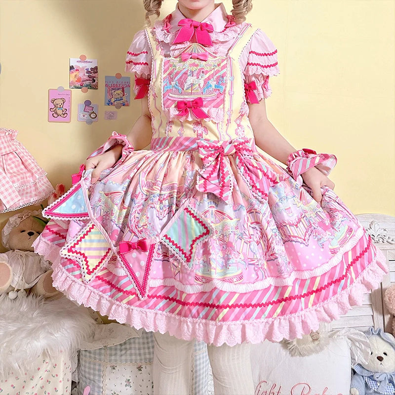 Candy Park Salopette Sweet Lolita Jumper Dress Set