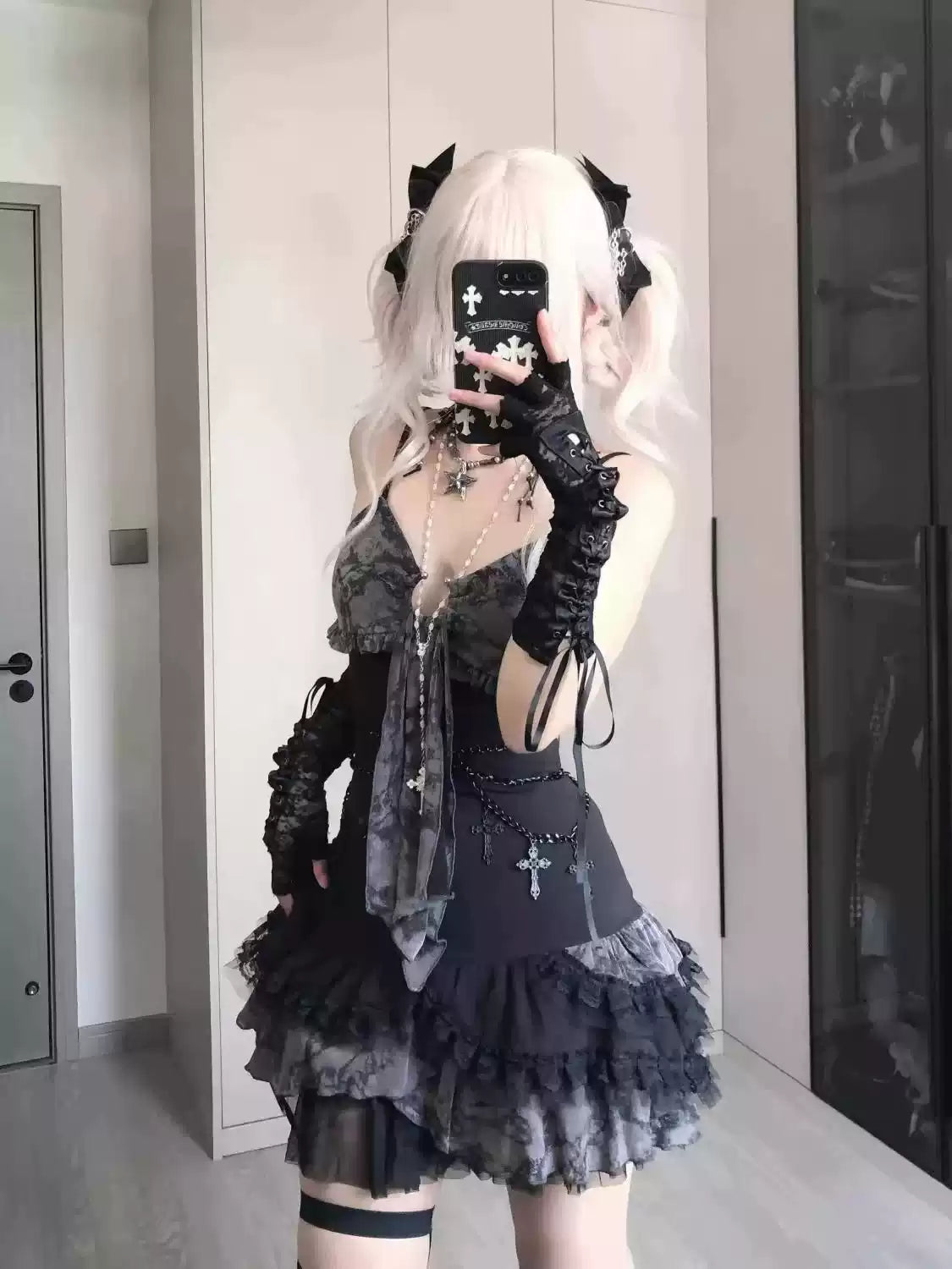 Y2K Grunge Suspender Dress