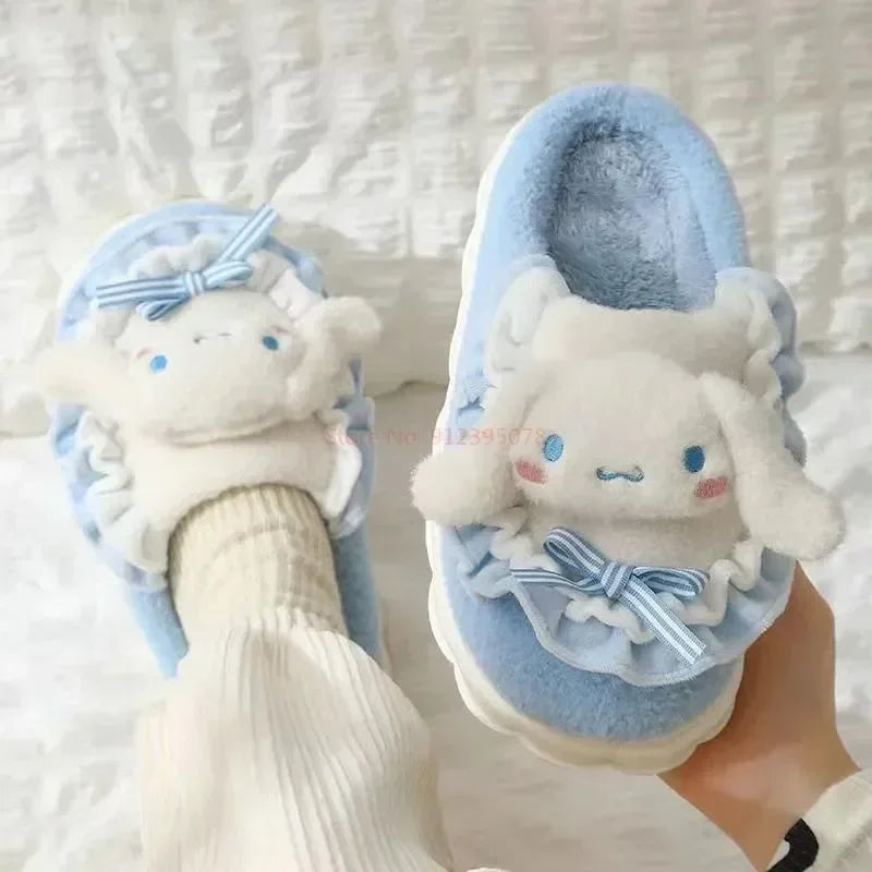 Fuzzy Friends Kawaii Slippers Blue