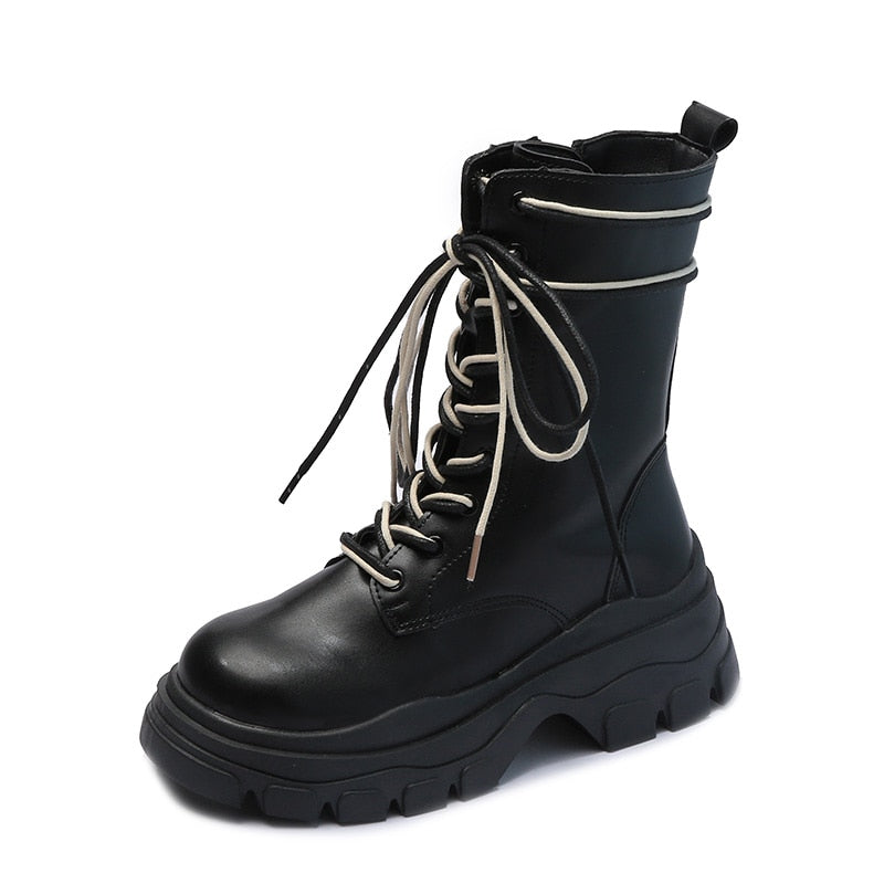 Pastel Warrior Combat Boots Black