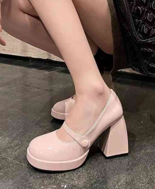 French Pink Leather Mary Jane