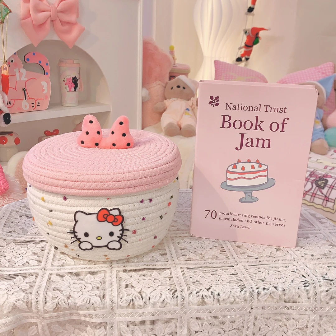 Cute cotton woven storage basket