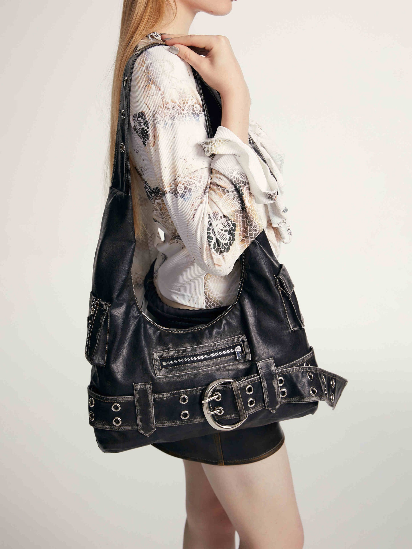 Grunge Belt Shoulder Motorcycle Bag