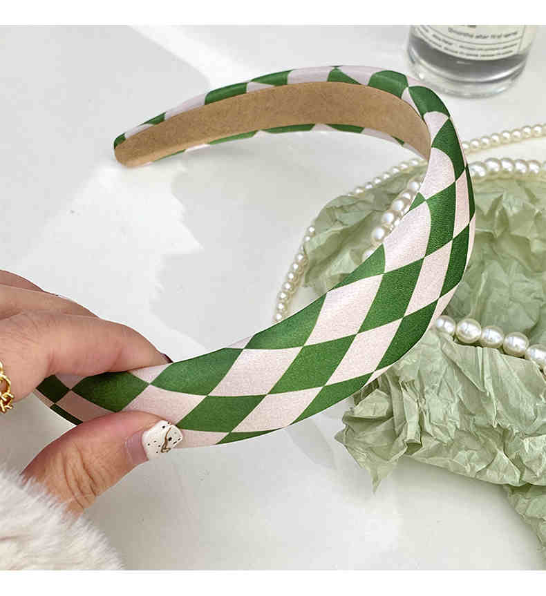 Green Plaid Preppy Headband