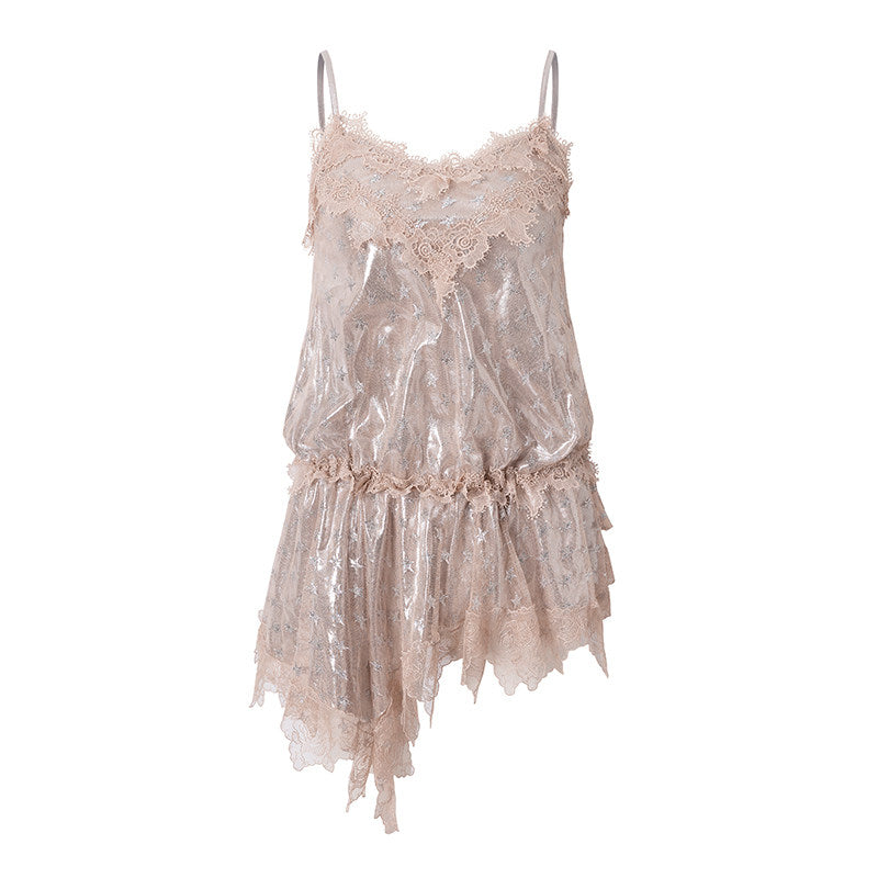 Dreamy pure & sexy lace trim cami dress