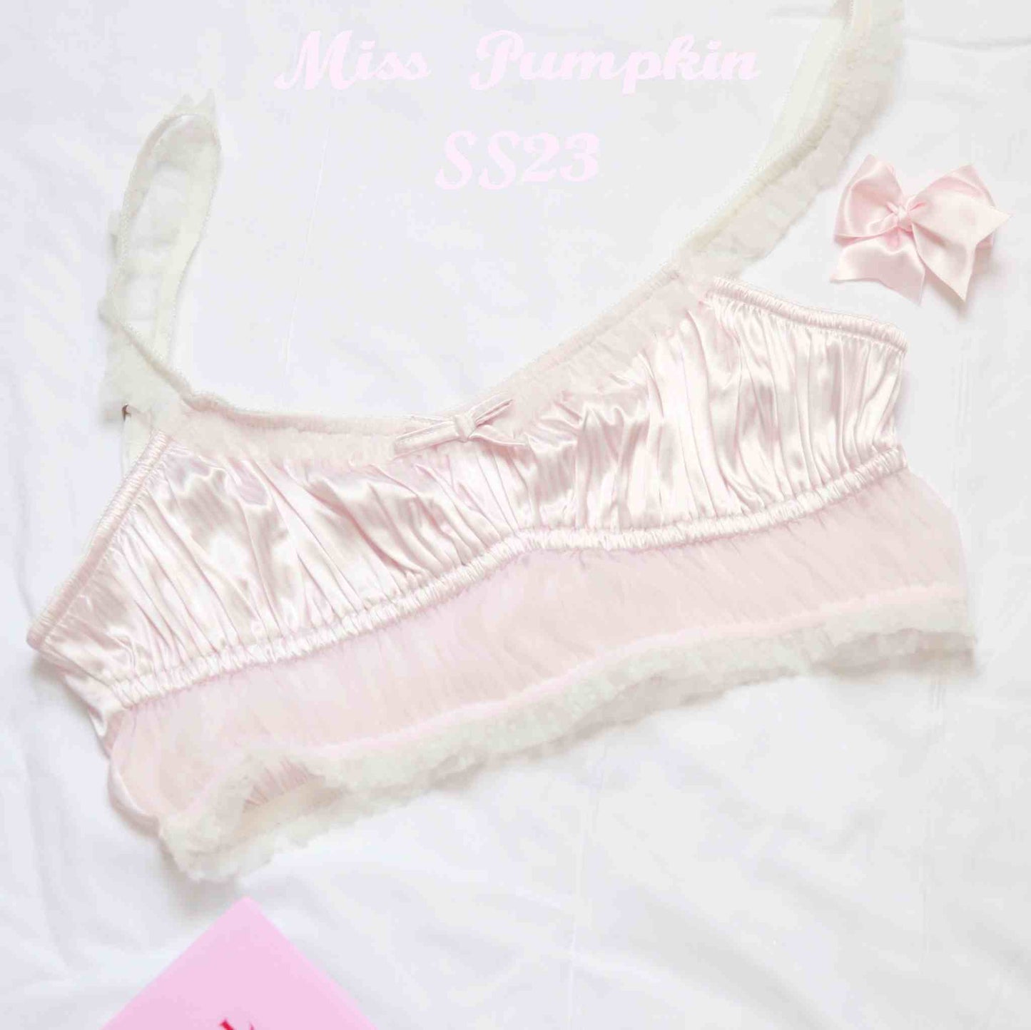 Pink Lace Silk Pajamas Set