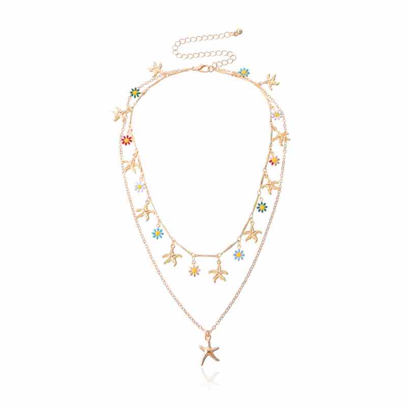 Alloy Starfish Pendant Necklace