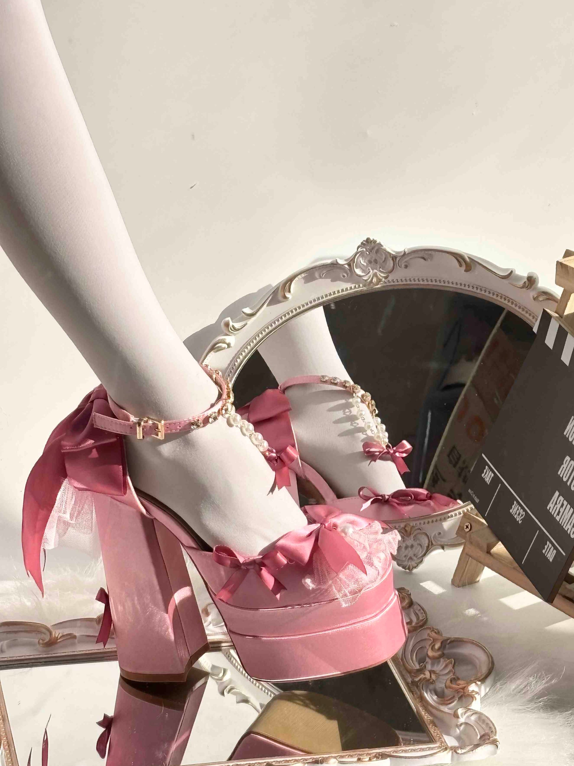 Bow Tie Thick-soled High Heels
