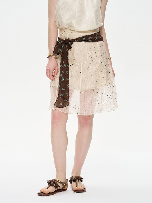Silk Scarf Polka Dot Skirt