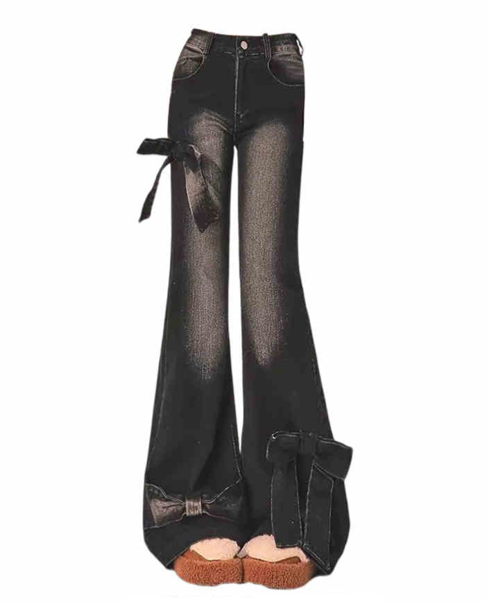 Y2K Butterfly Strap Bootcut Jeans