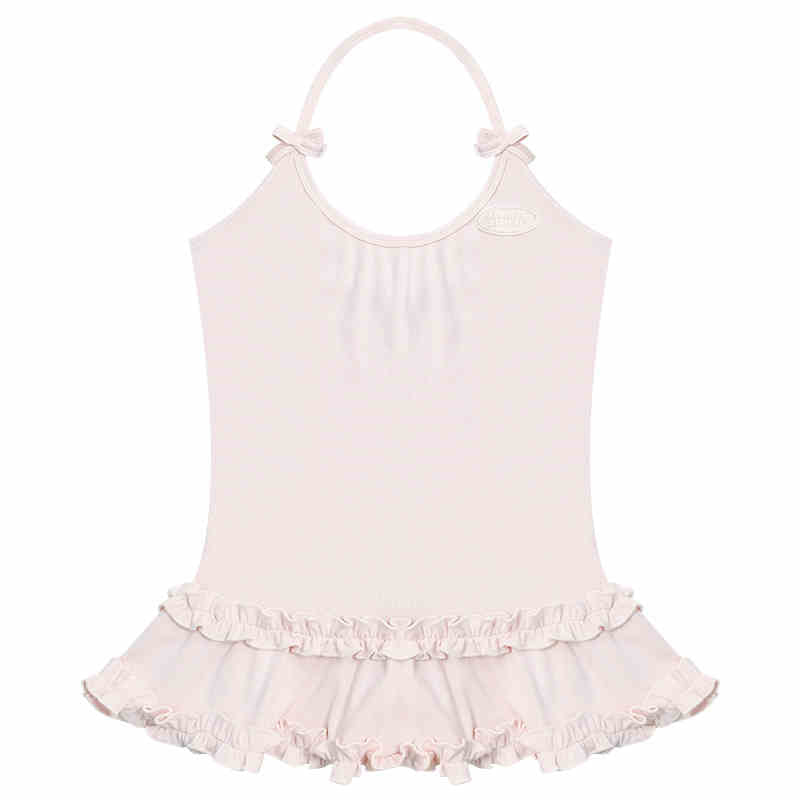 Lace Bow Knitted Ruffled Tank Top