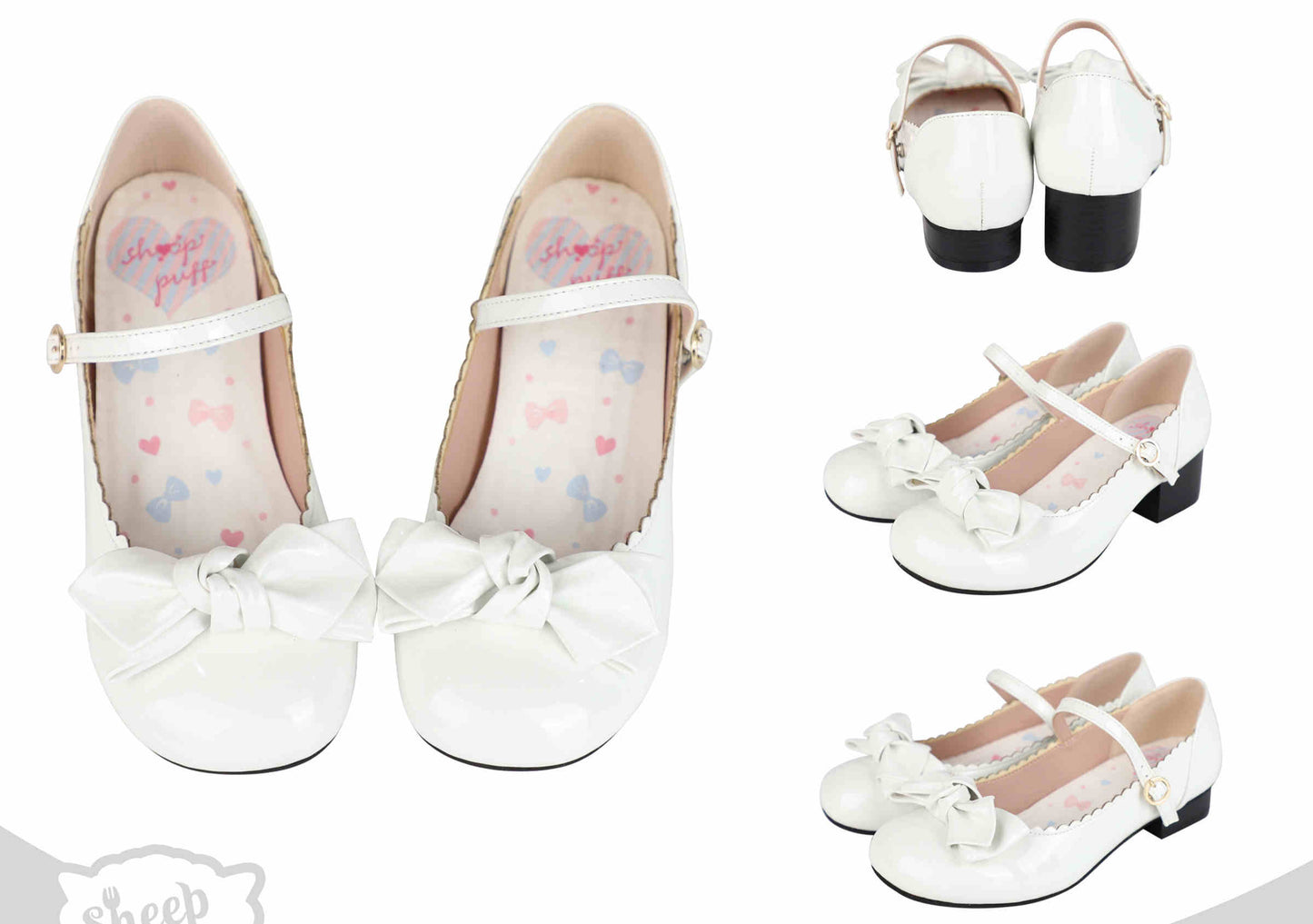 Round Toe Bow Leather Shoes