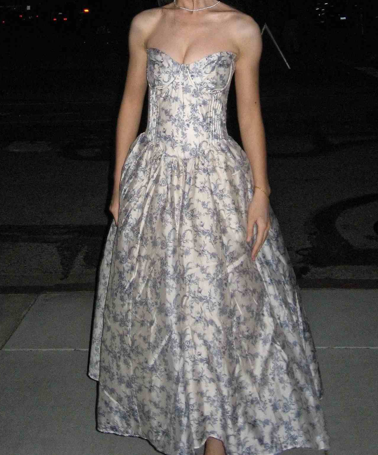 Navy Floral Corset Dress