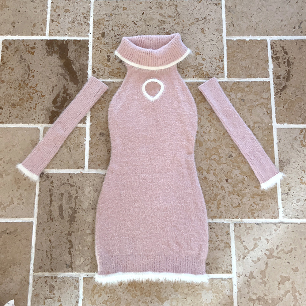 Plush Girl Slim Knitted Top/Dress