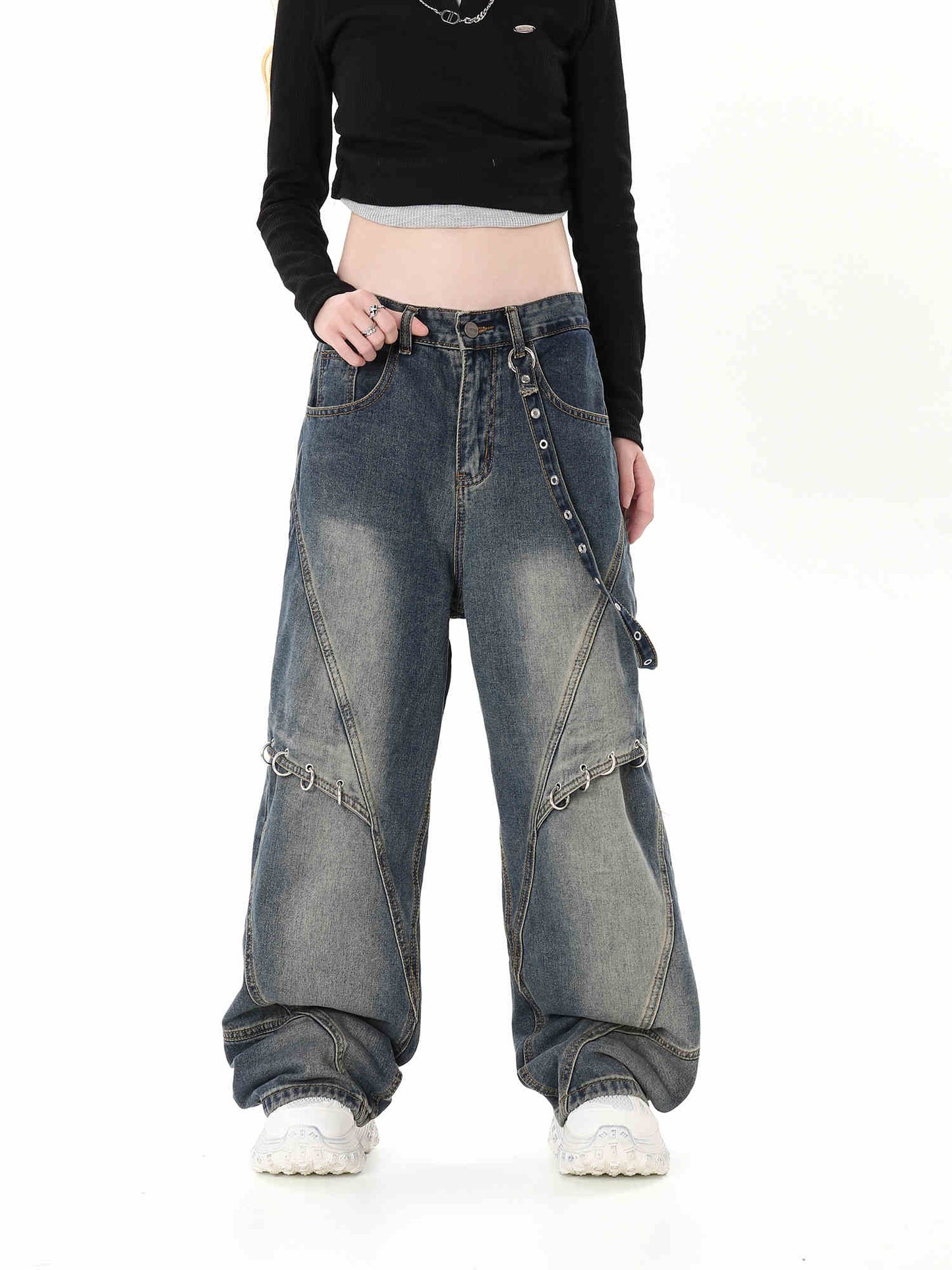 Grunge High-street Blue Jeans