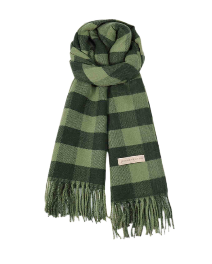 Preppy Retro Green Plaid Scarf