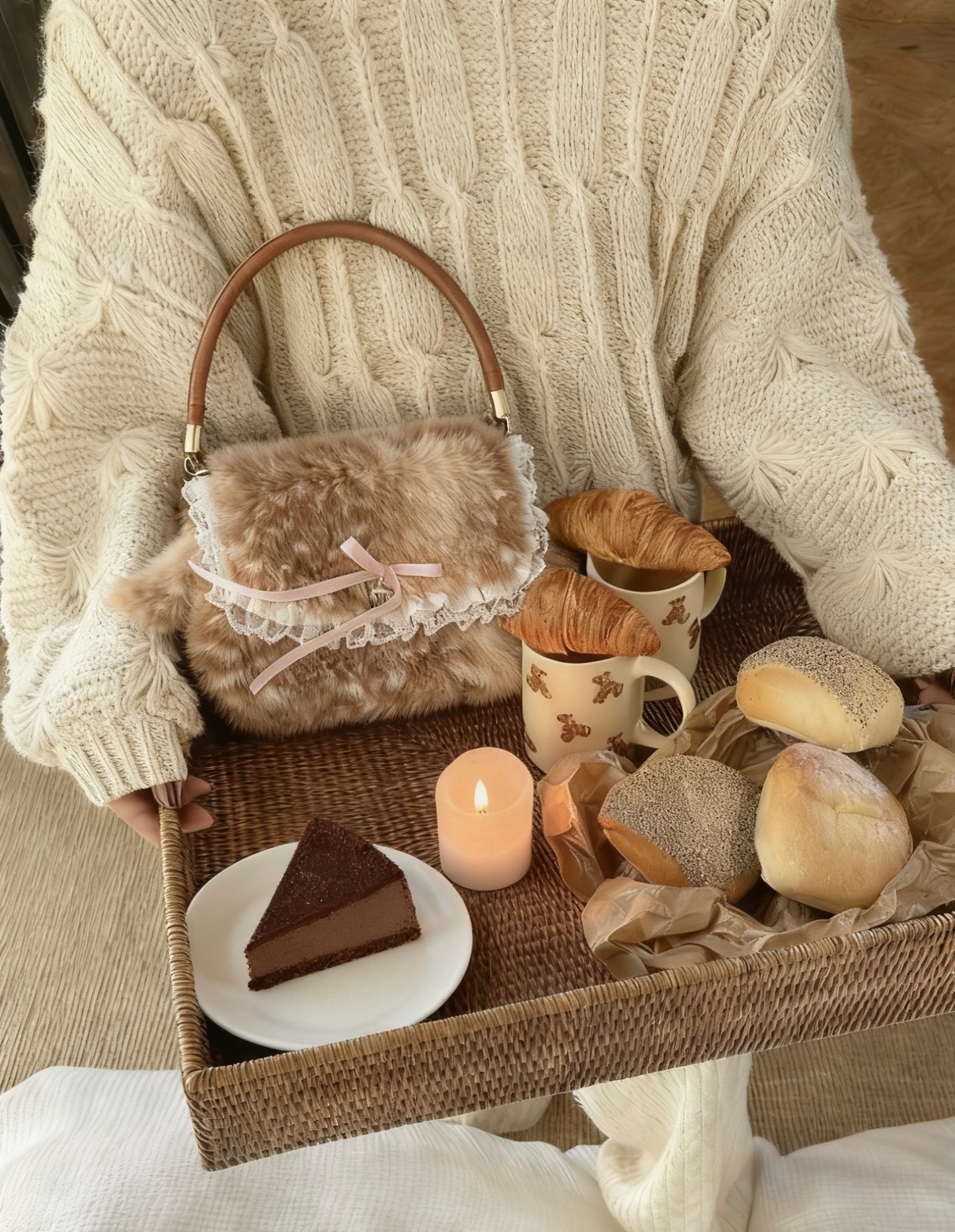 Homemade furry deer bag