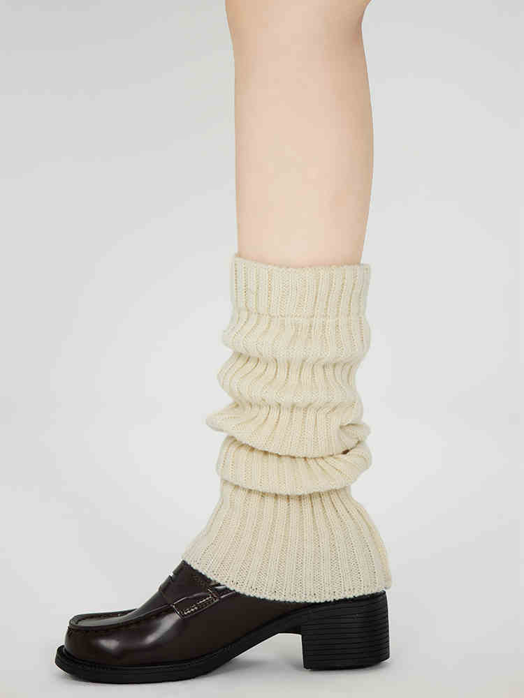Preppy Cream Knitted Trumpet Leg Covers