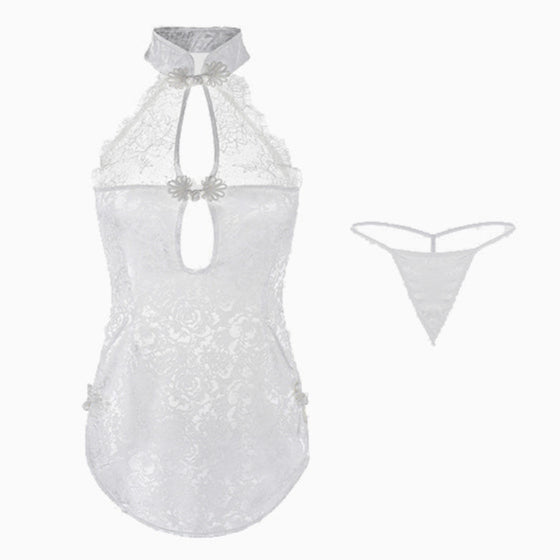 Hollow Lace-up Cheongsam Lingerie