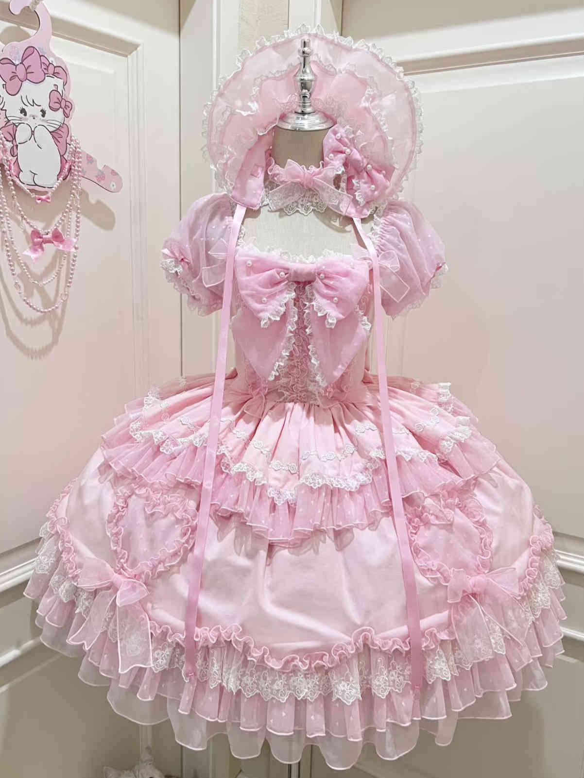 Strawberry Lace Bows Lolita Dress
