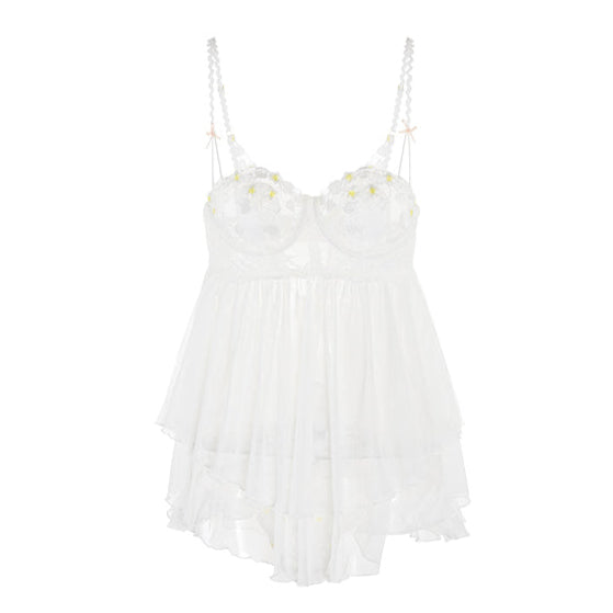 Romantic Lace Strap Nightgown