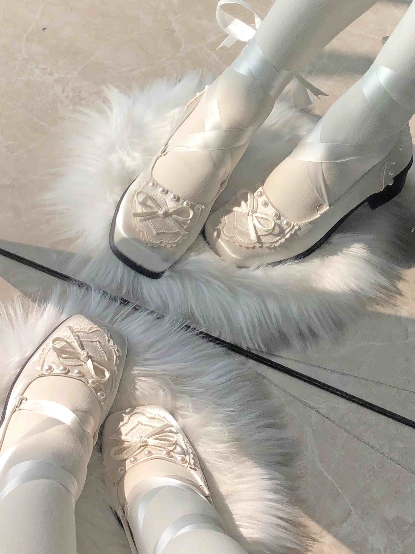 Cookies Satin Ballet Square Toe Shoes