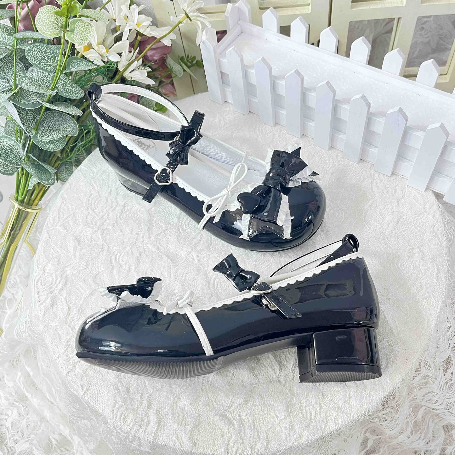 Kawaii Bow Round Toe Leather Shoes