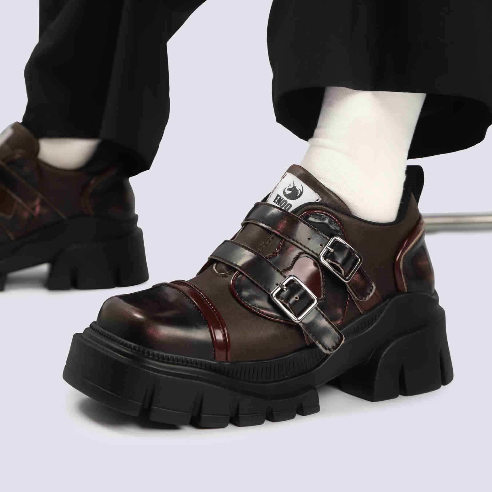Grunge Punk Buckle Leather Shoes