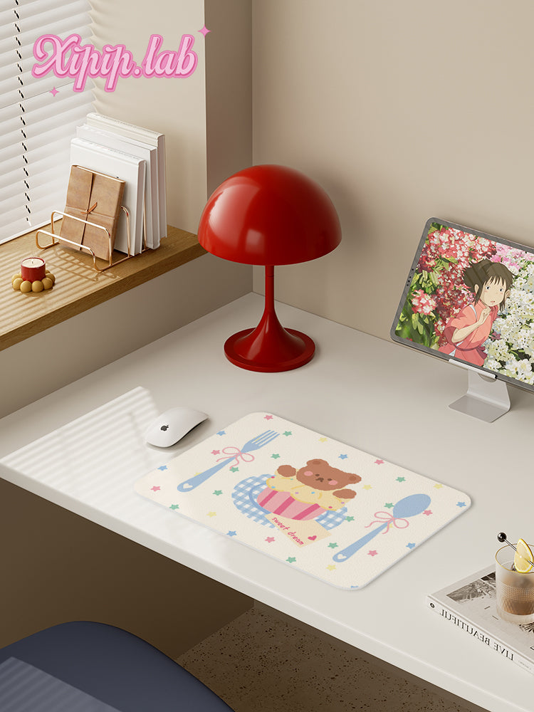 Cute leather waterproof & anti-scalding dish mat