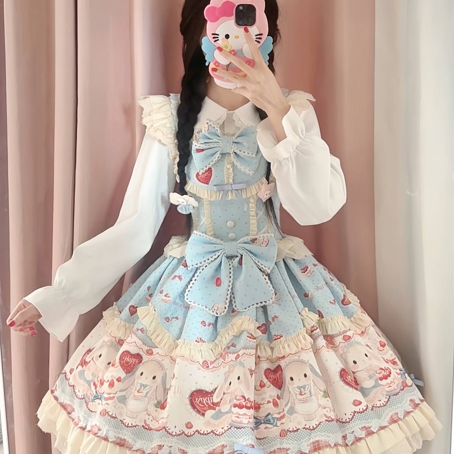 Sweetheart Dreamland lolita Blue Cute Rabbit Cake dress