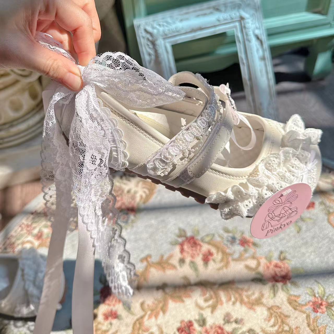 French Lace Ballet Shoes