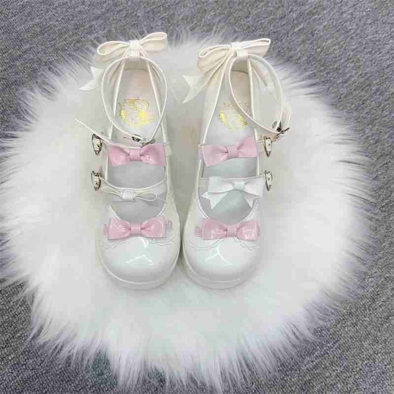 Sweet Bow Thick Heels Shoes