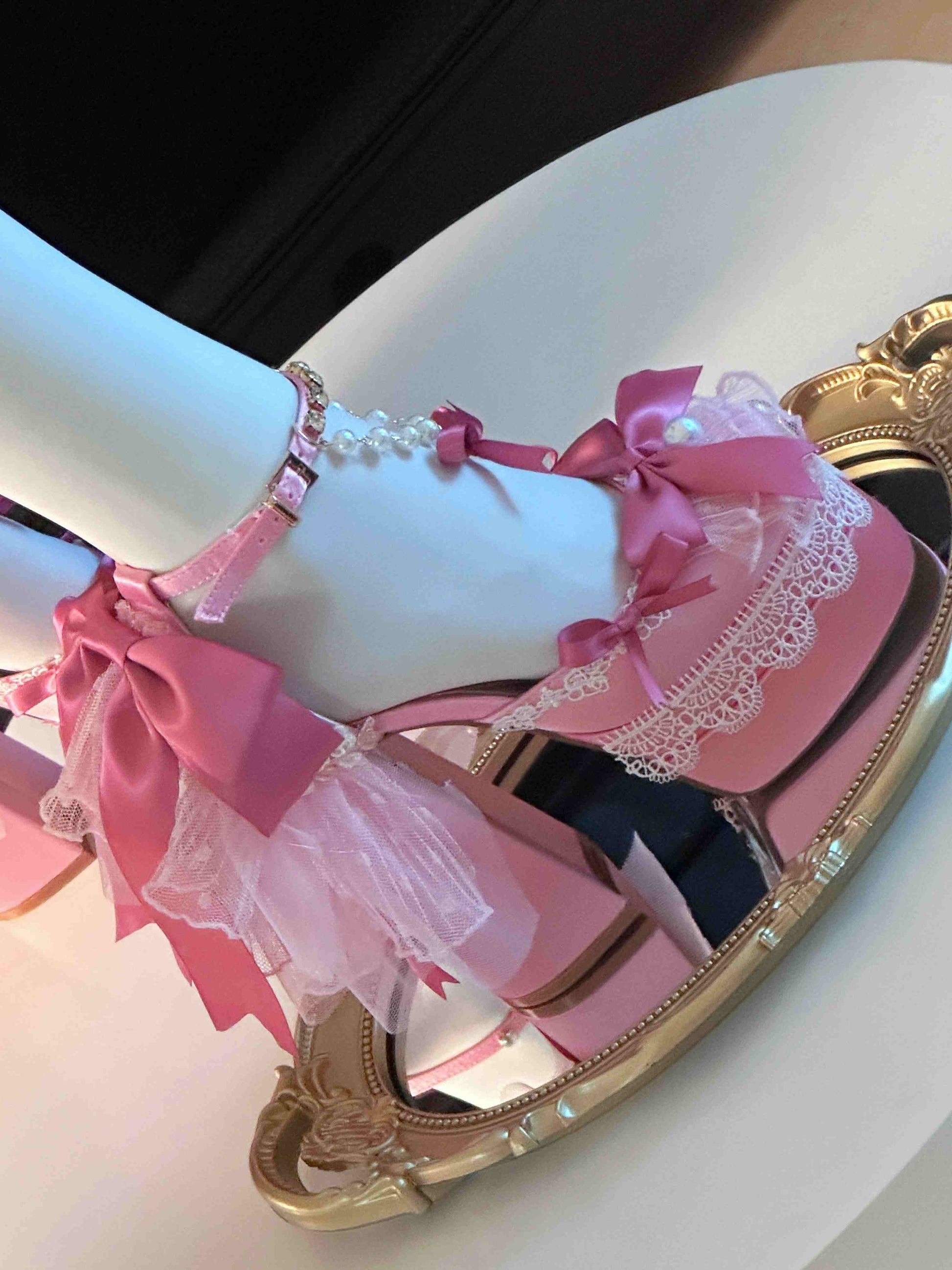 Bow Tie Thick-soled High Heels
