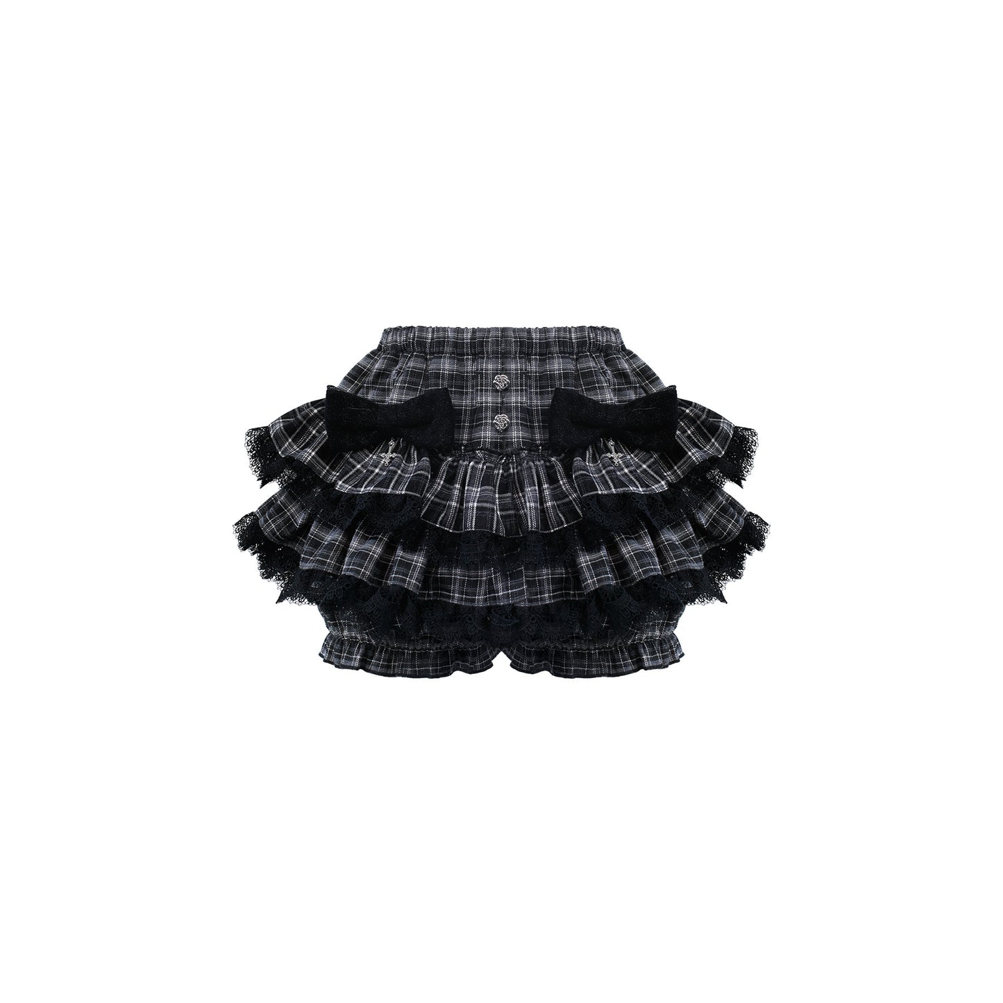 dark coquette ruffled trim shirt suit