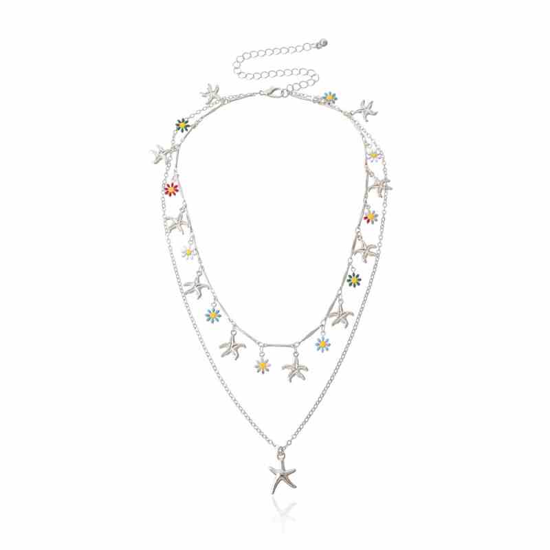 Alloy Starfish Pendant Necklace