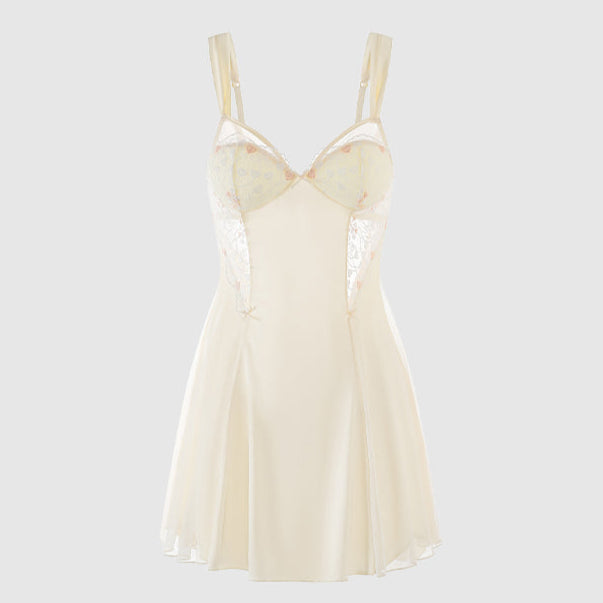 French Lace Silk Pajamas