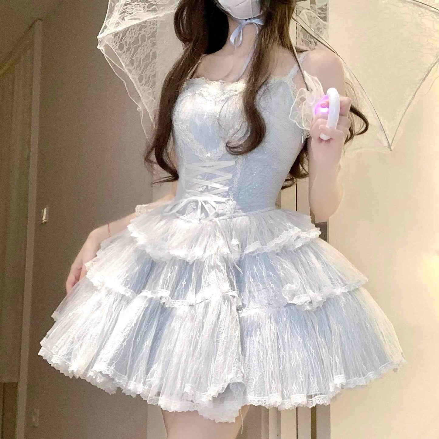 Leibala Doll Lace Mesh Lolita Dress