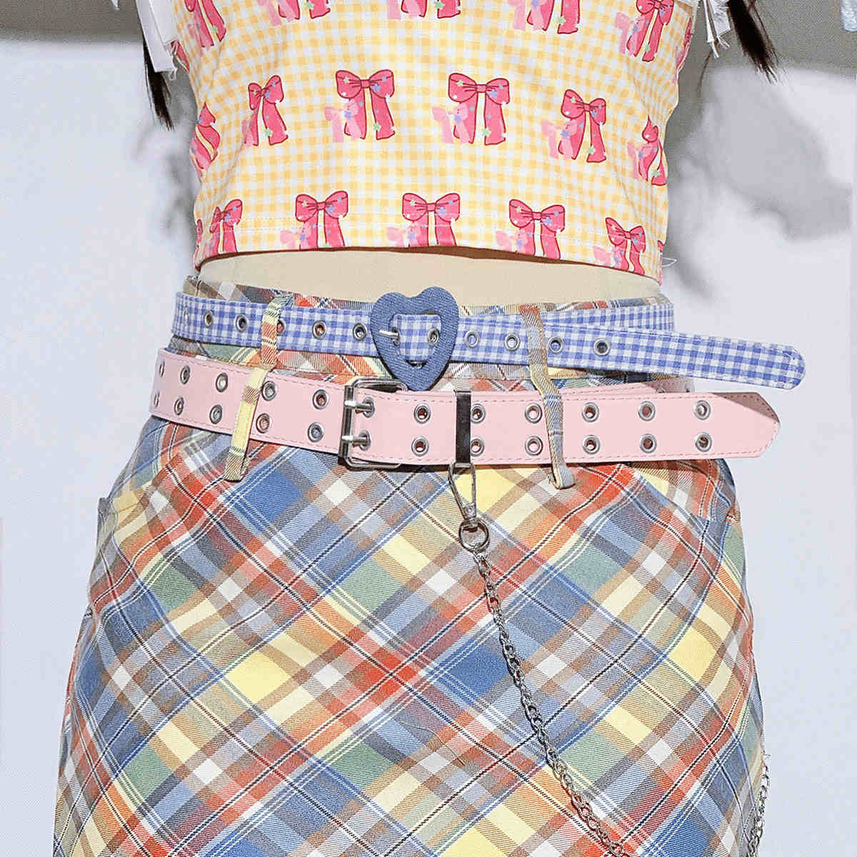 Y2K Plaid Cover Hip Skirt