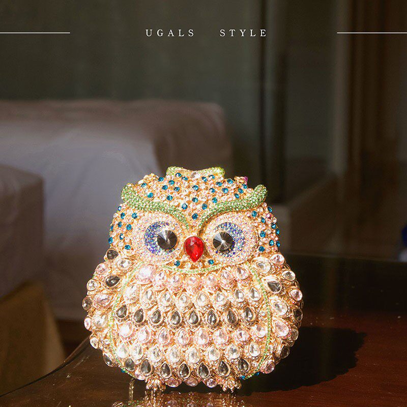 Owl Water Diamond Clutch Crossbody Bag