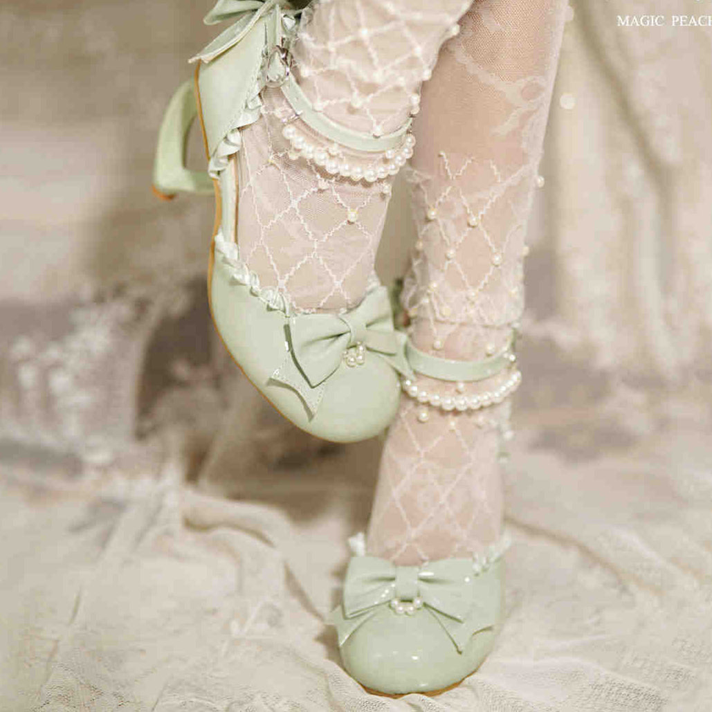 Heart Shape Heels Bow Sandals