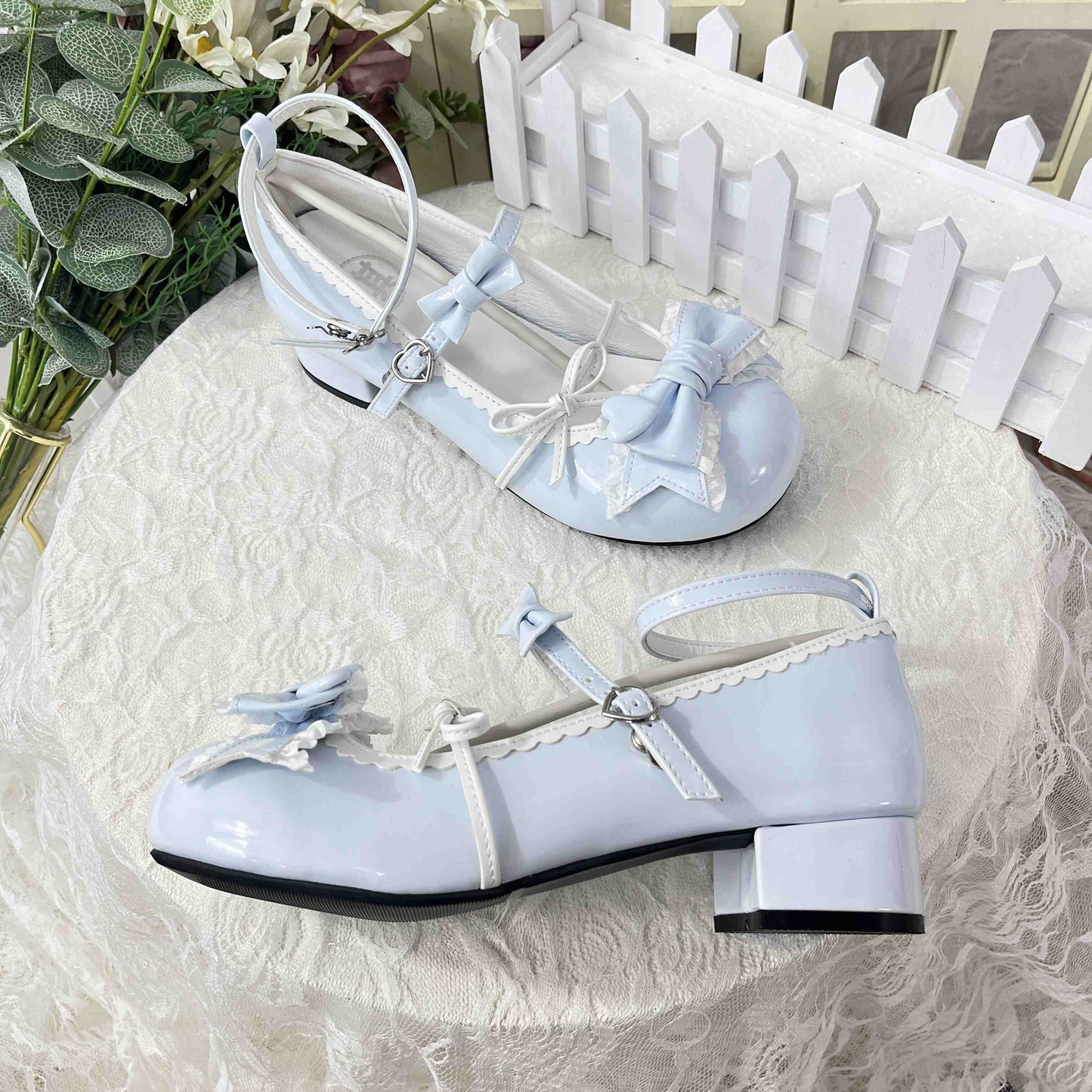 Kawaii Bow Round Toe Leather Shoes