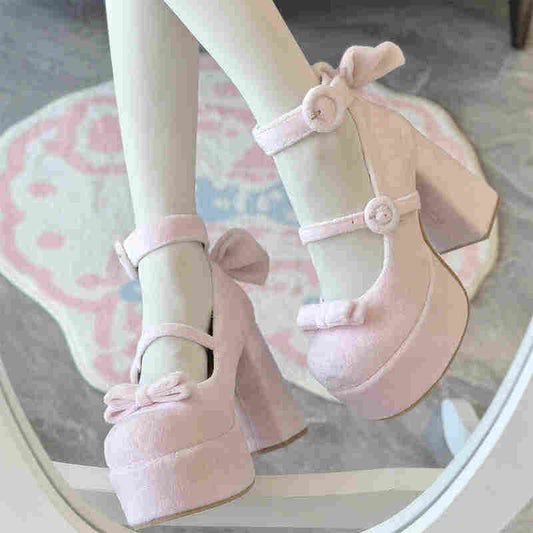 Fairy Doll Suede Platform High Heels